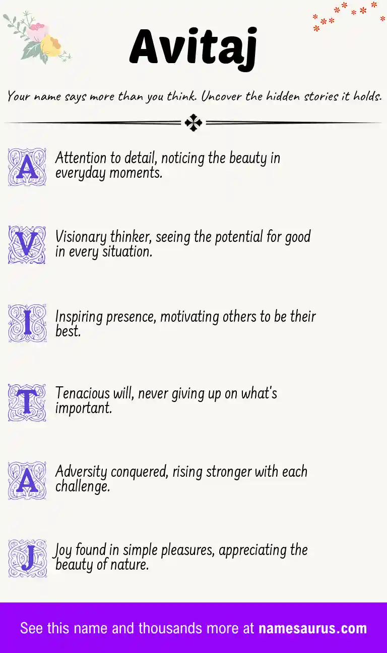 Acrostic poem about Avitaj.