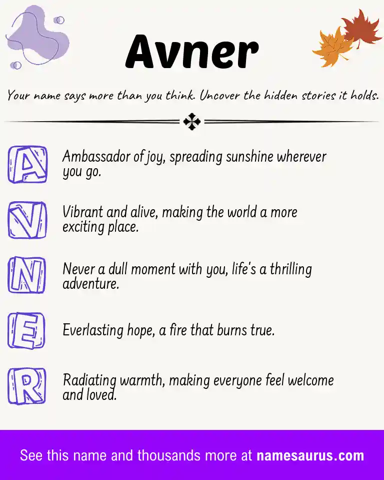 Acrostic poem about Avner.