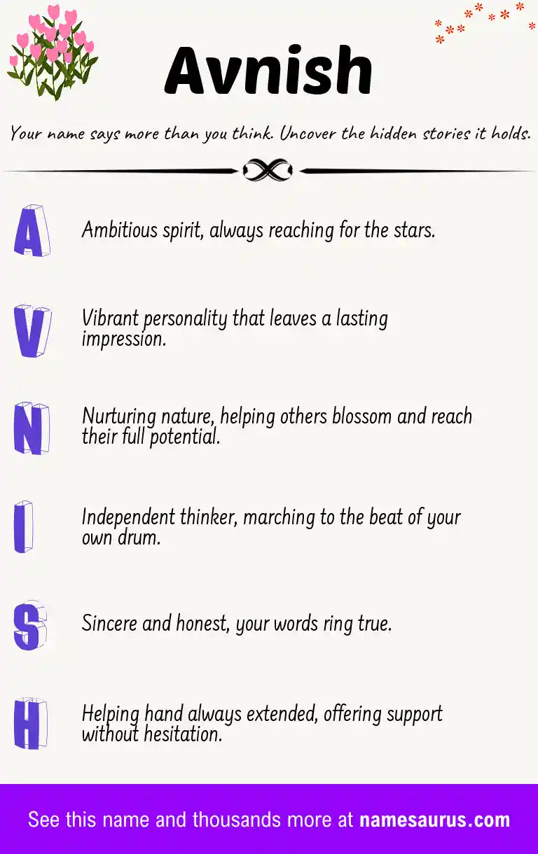 Acrostic poem about Avnish.