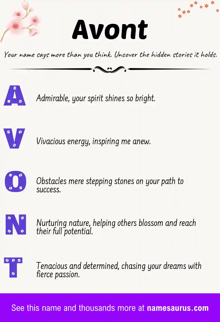 Acrostic poem about Avont.