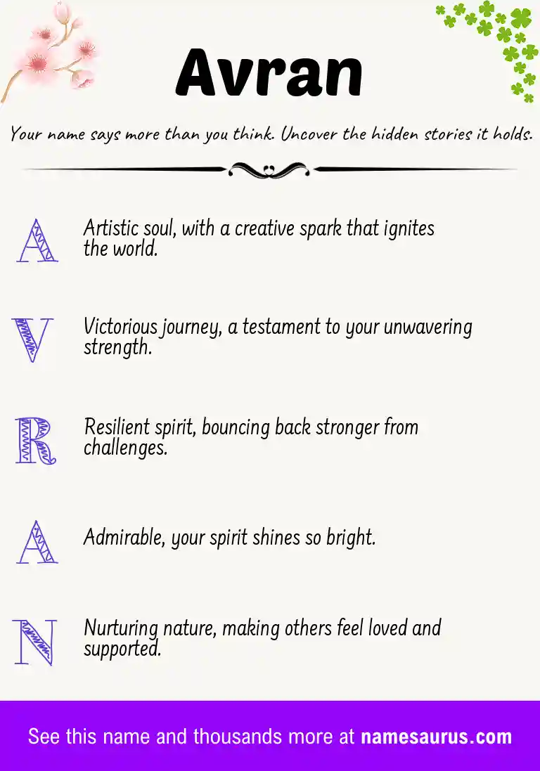 Acrostic poem about Avran.