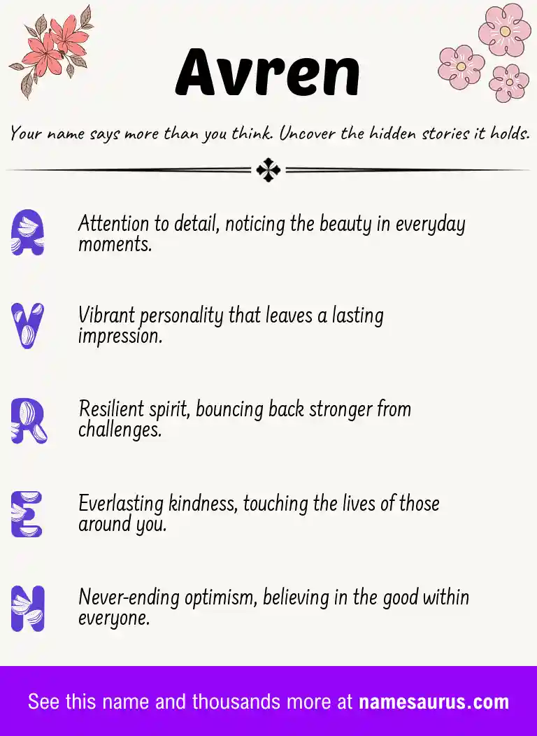 Acrostic poem about Avren.