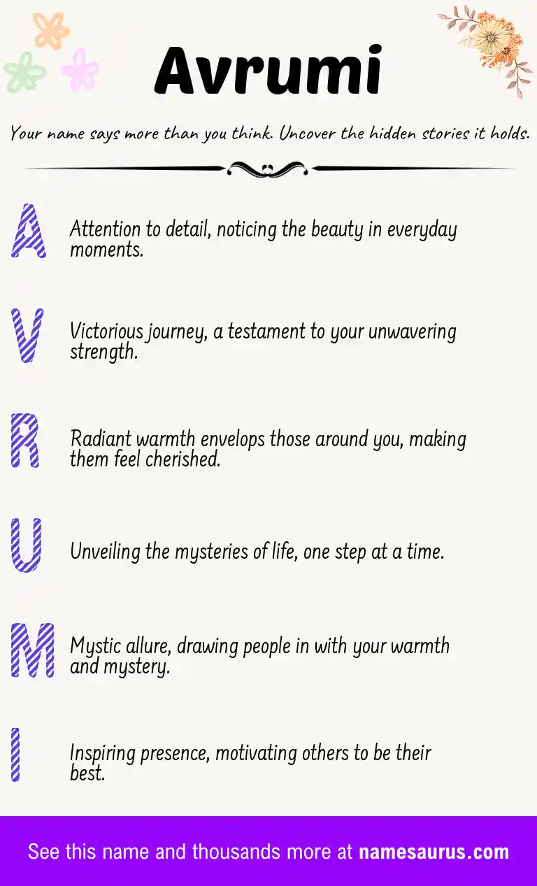 Acrostic poem about Avrumi.
