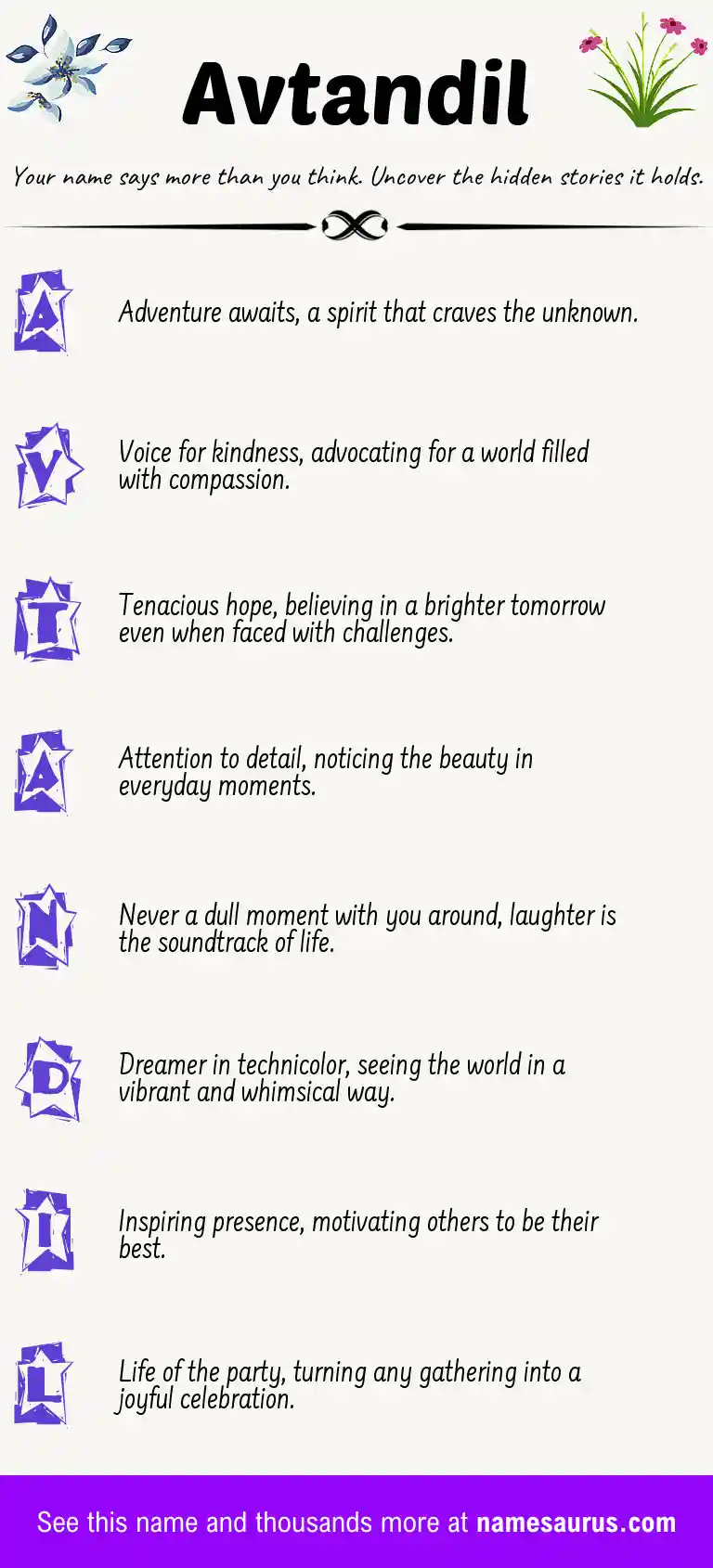 Acrostic poem about Avtandil.