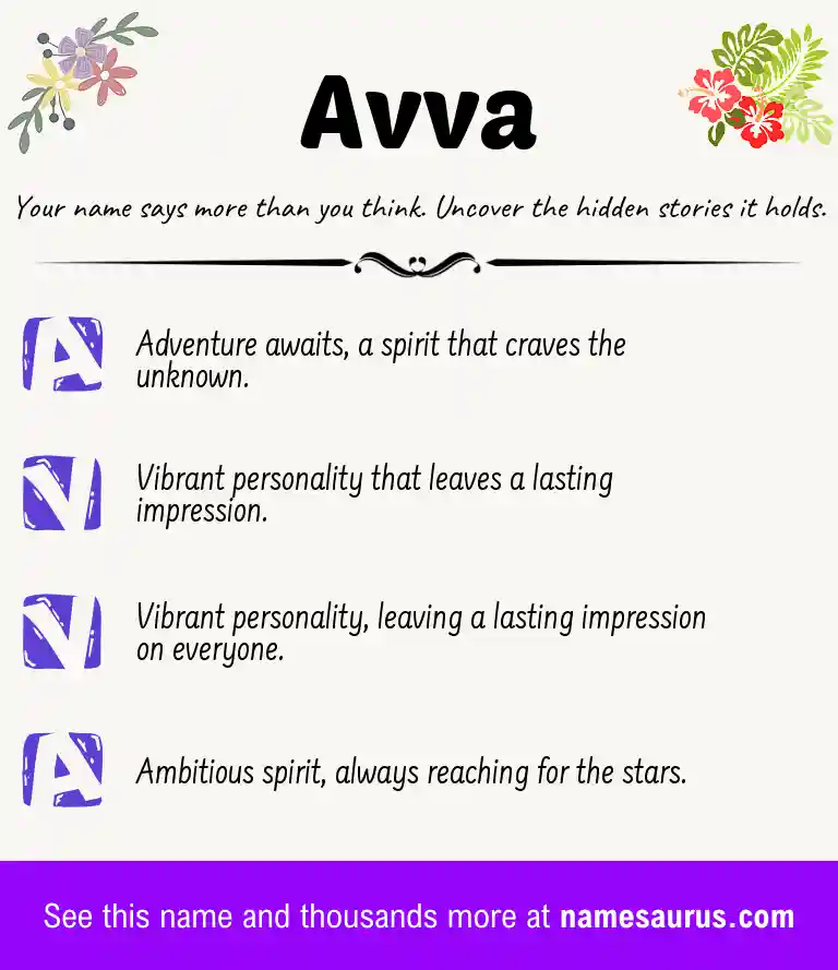 Acrostic poem about Avva.