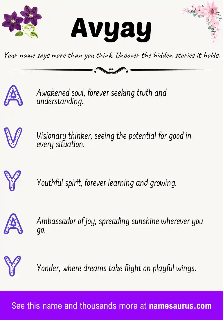 Acrostic poem about Avyay.