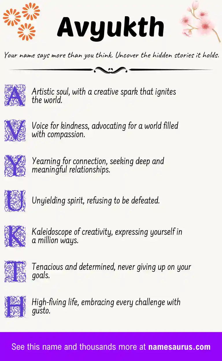 Acrostic poem about Avyukth.