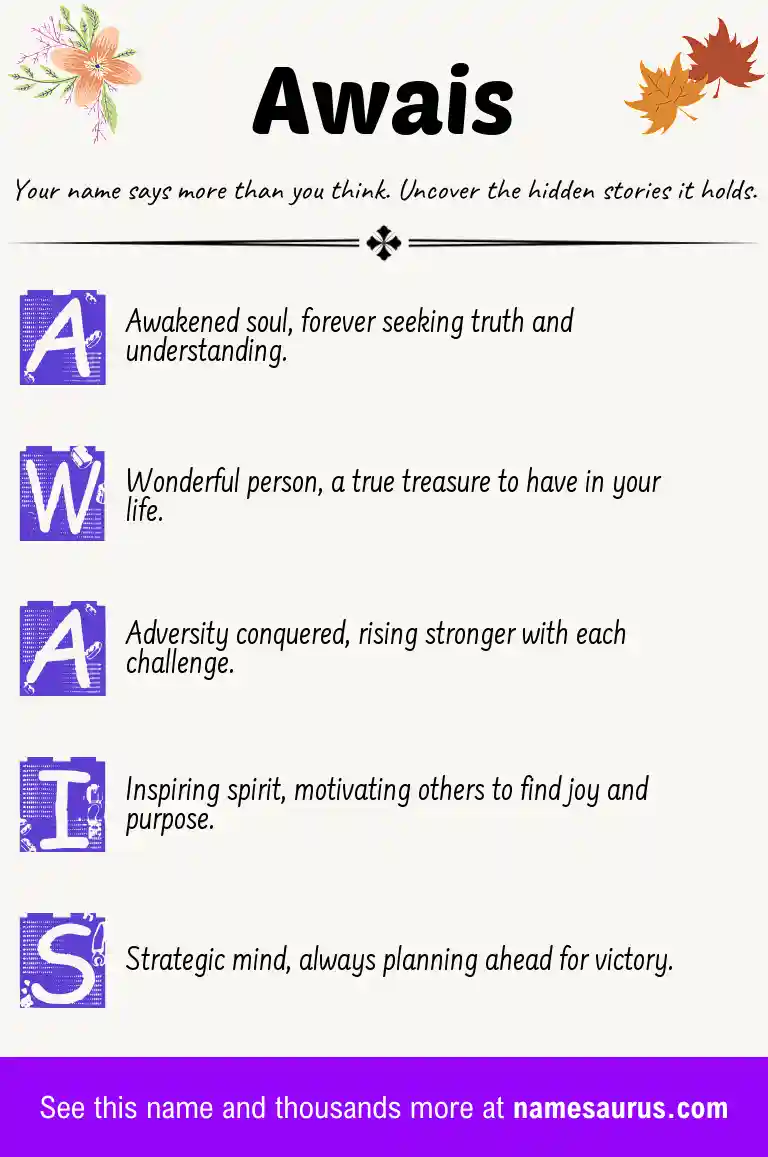 Acrostic poem about Awais.