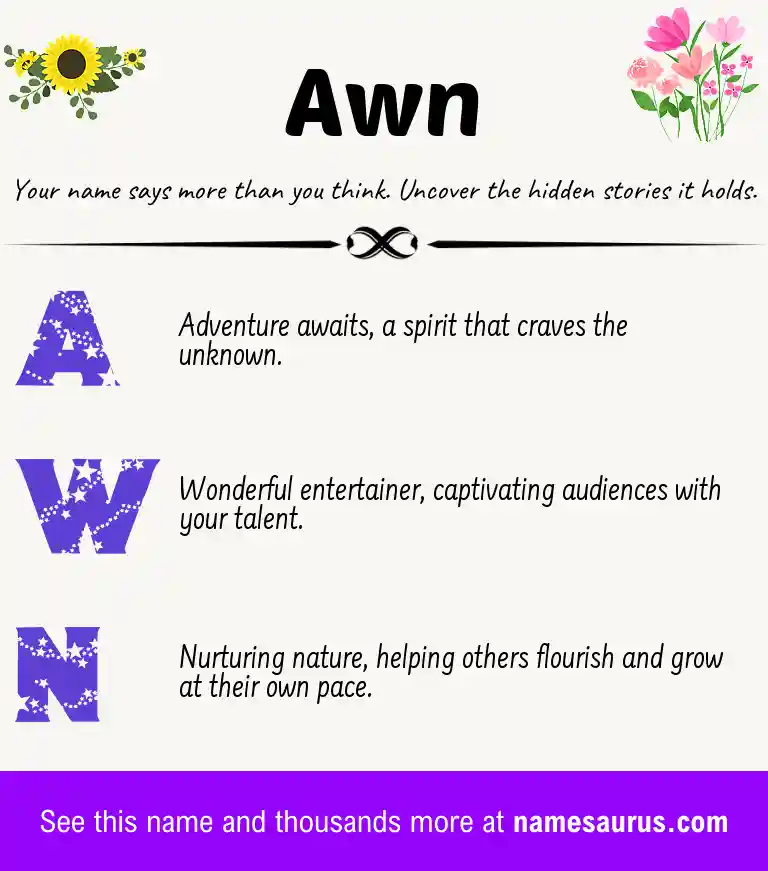Acrostic poem about Awn.