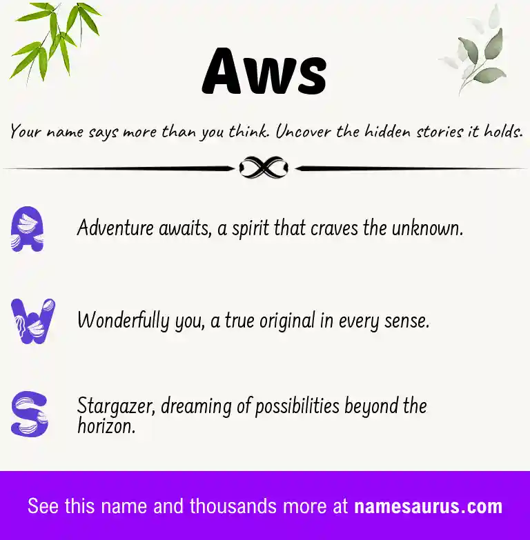 Acrostic poem about Aws.