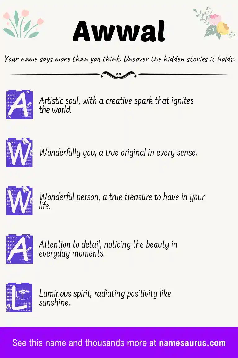 Acrostic poem about Awwal.