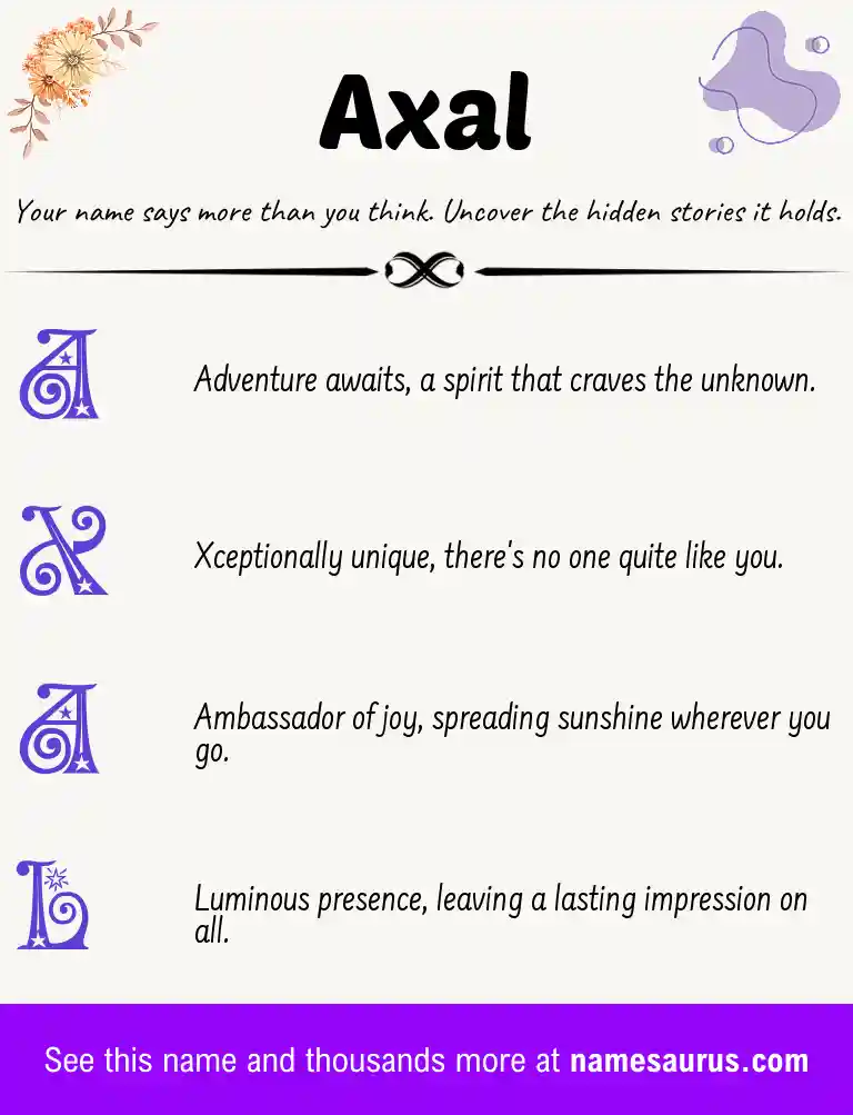 Acrostic poem about Axal.