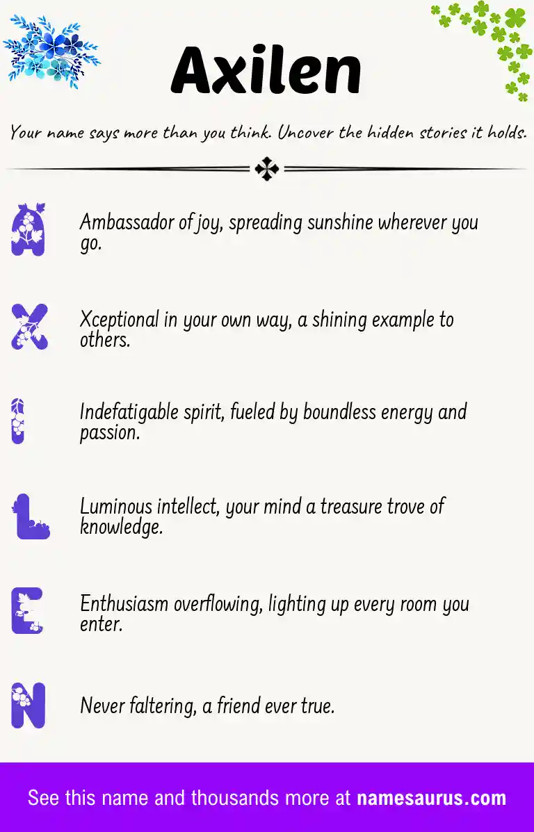 Acrostic poem about Axilen.