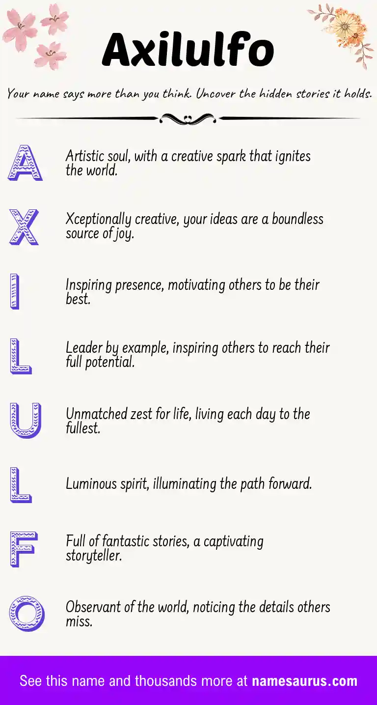Acrostic poem about Axilulfo.