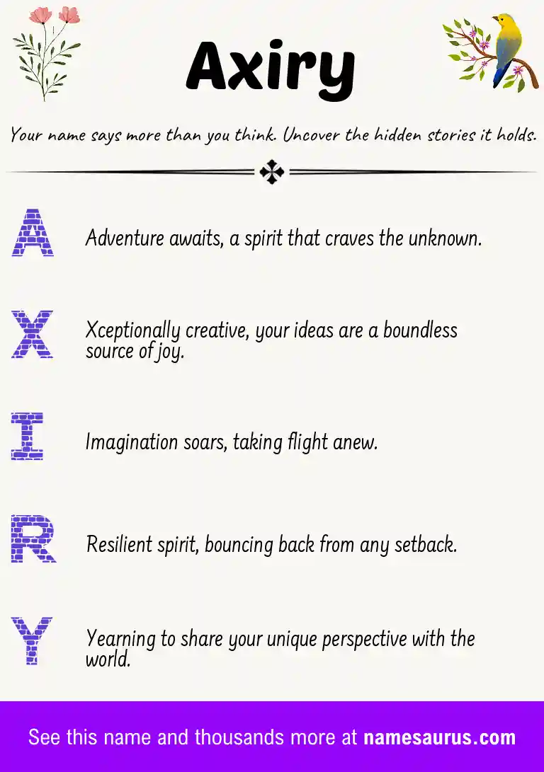 Acrostic poem about Axiry.