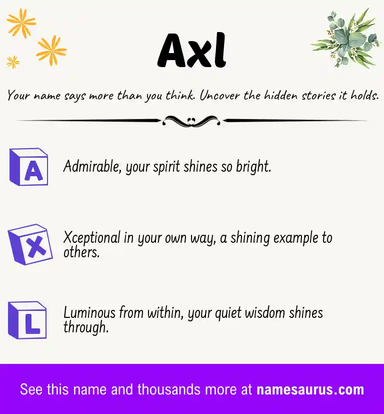 Acrostic poem about Axl.