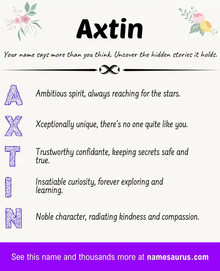 Acrostic poem about Axtin.
