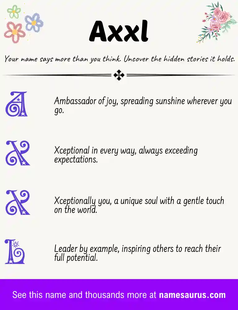Acrostic poem about Axxl.