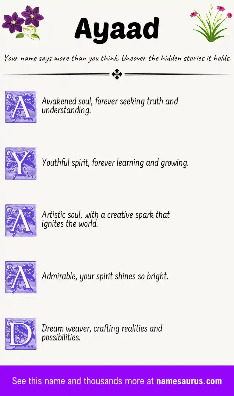 Acrostic poem about Ayaad.