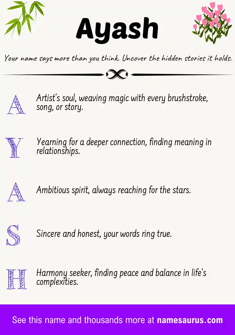 Acrostic poem about Ayash.