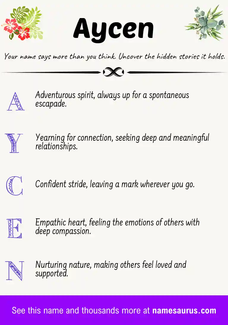 Acrostic poem about Aycen.