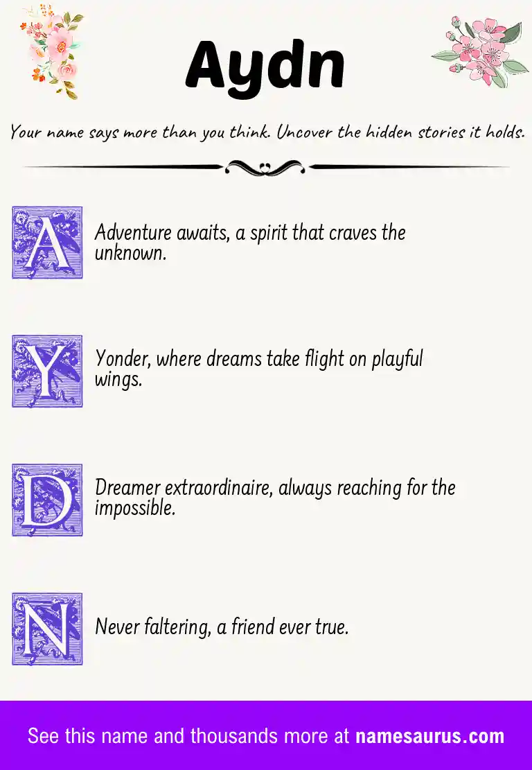 Acrostic poem about Aydn.