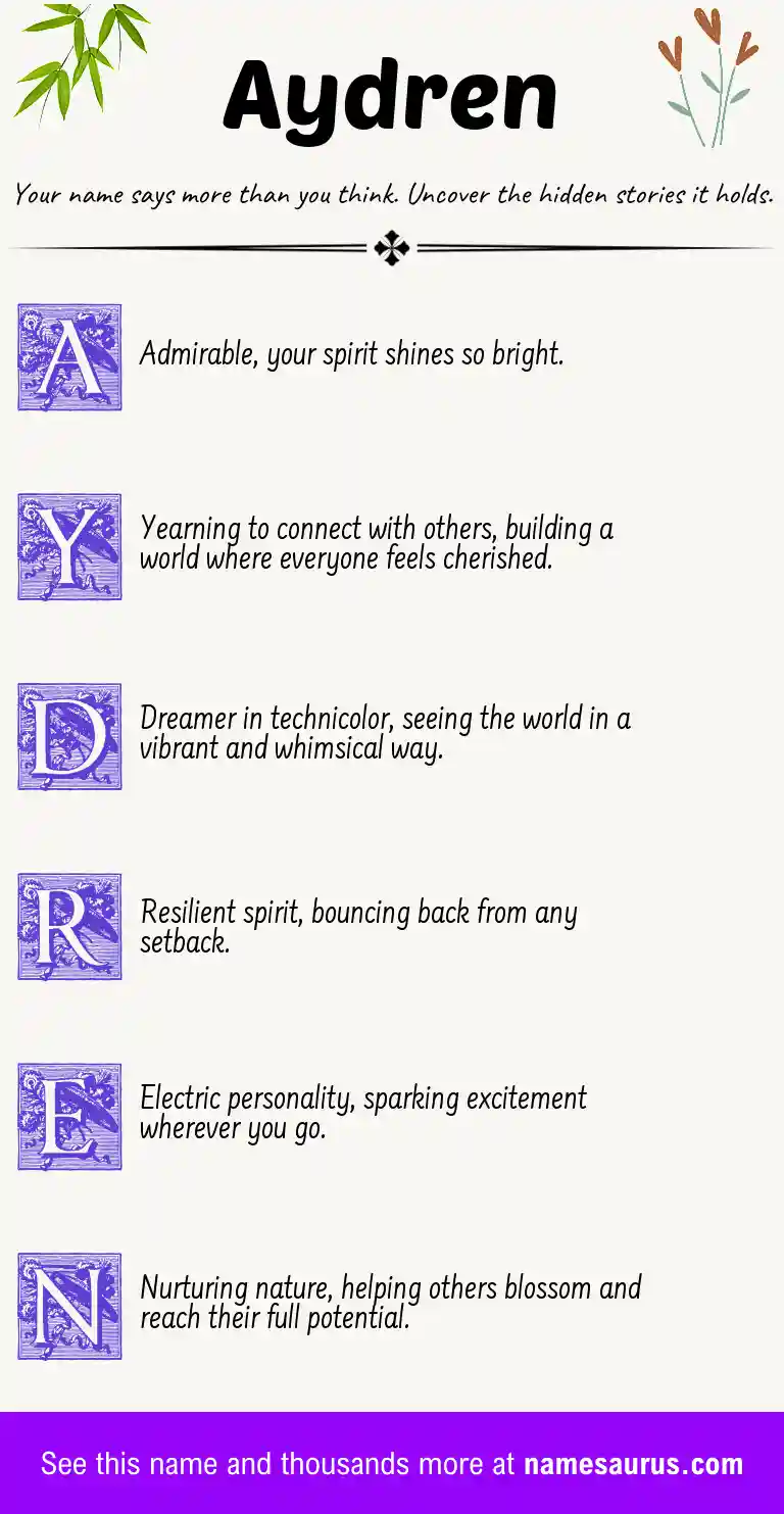 Acrostic poem about Aydren.