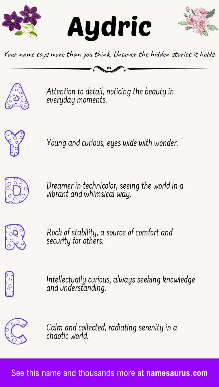 Acrostic poem about Aydric.