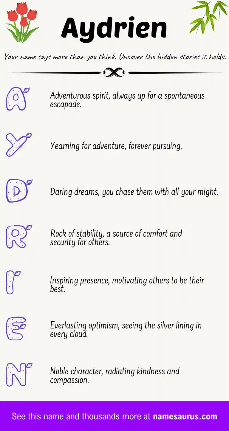 Acrostic poem about Aydrien.