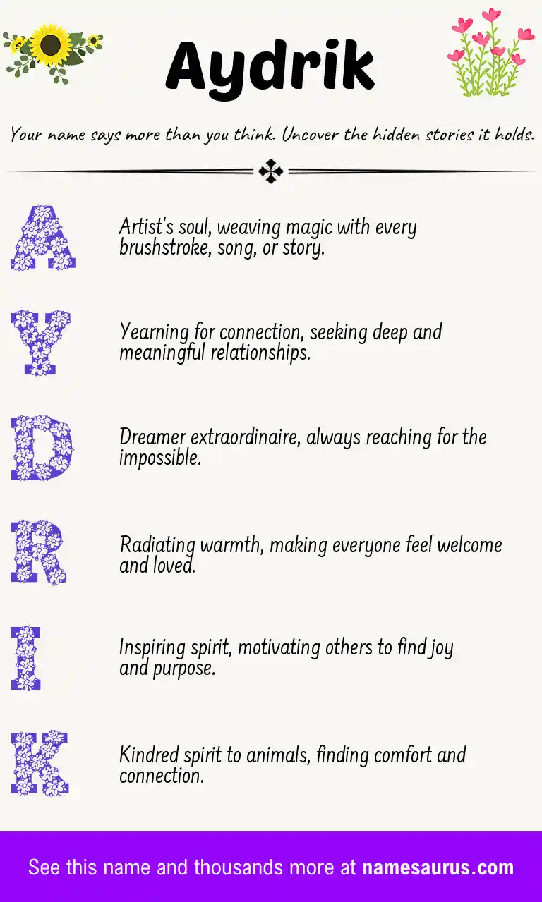 Acrostic poem about Aydrik.