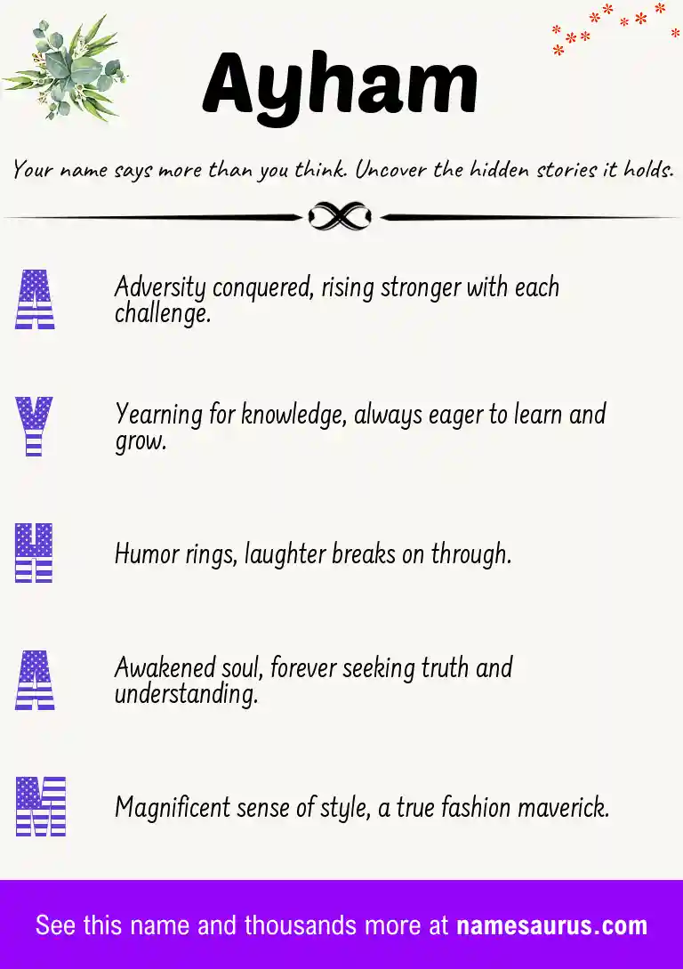 Acrostic poem about Ayham.