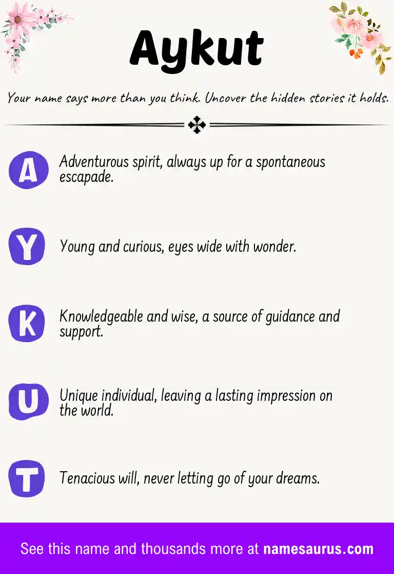 Acrostic poem about Aykut.