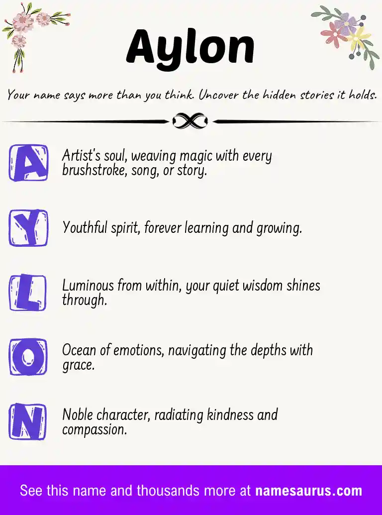 Acrostic poem about Aylon.
