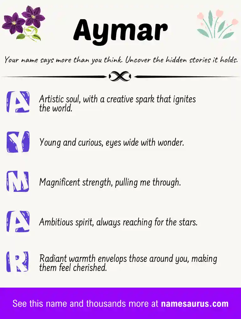 Acrostic poem about Aymar.
