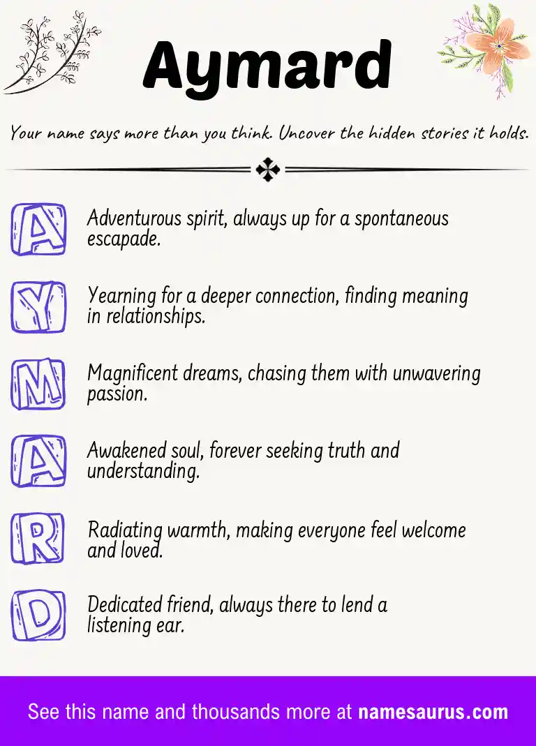 Acrostic poem about Aymard.