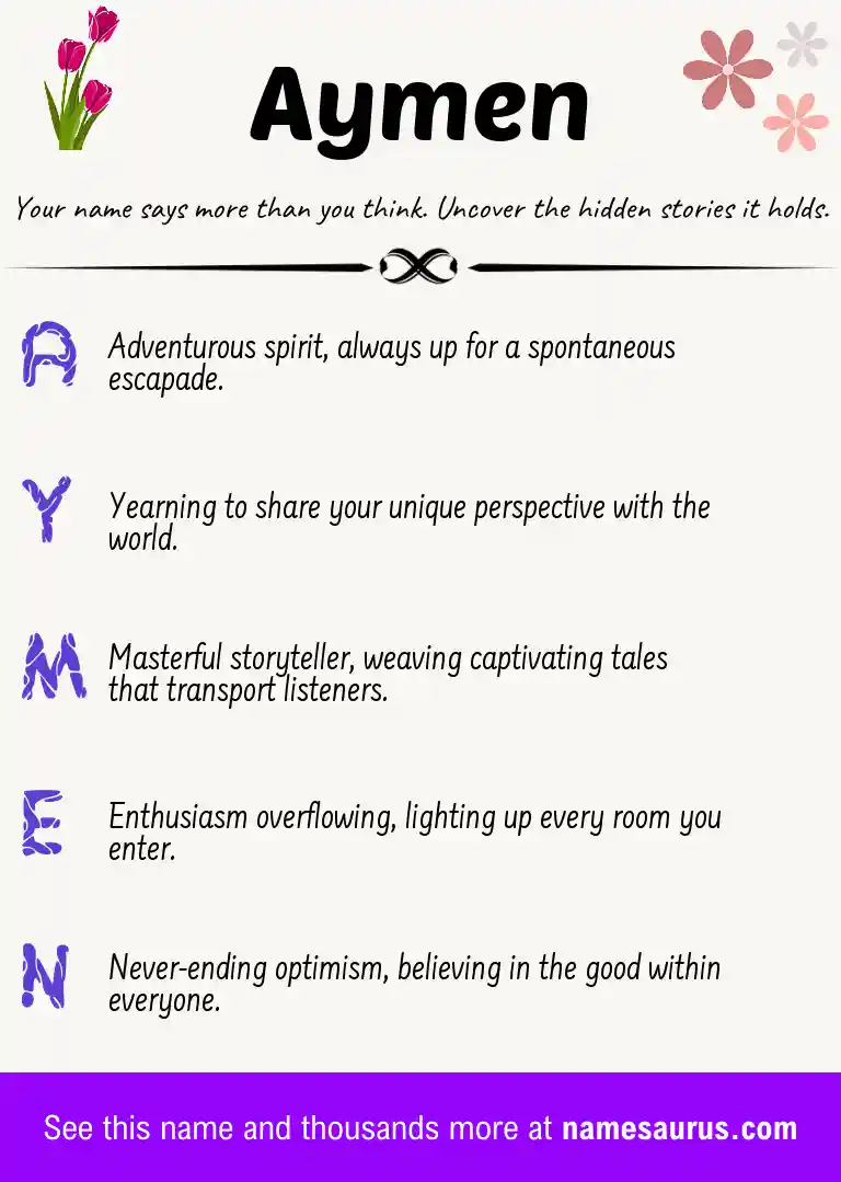 Acrostic poem about Aymen.