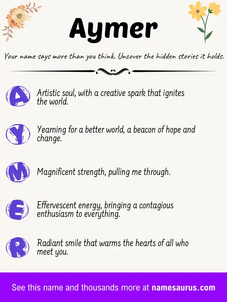 Acrostic poem about Aymer.