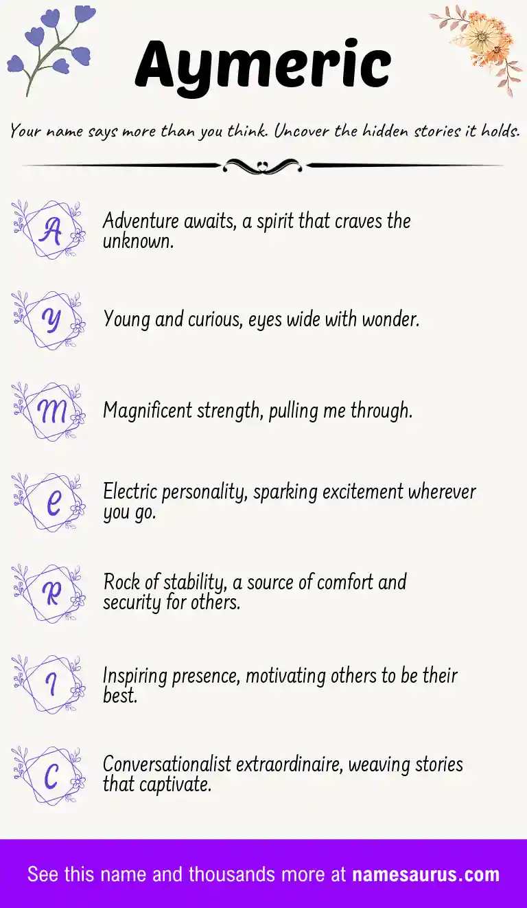Acrostic poem about Aymeric.