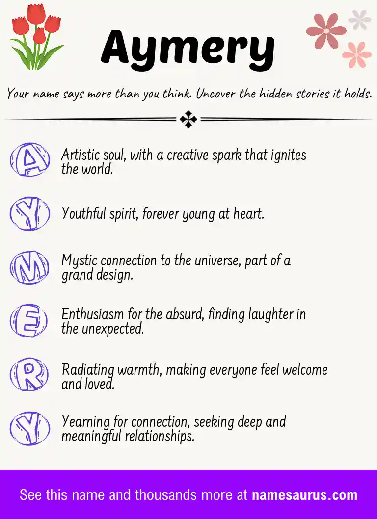 Acrostic poem about Aymery.