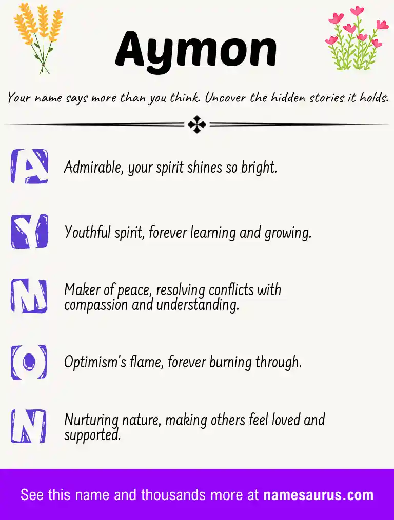 Acrostic poem about Aymon.