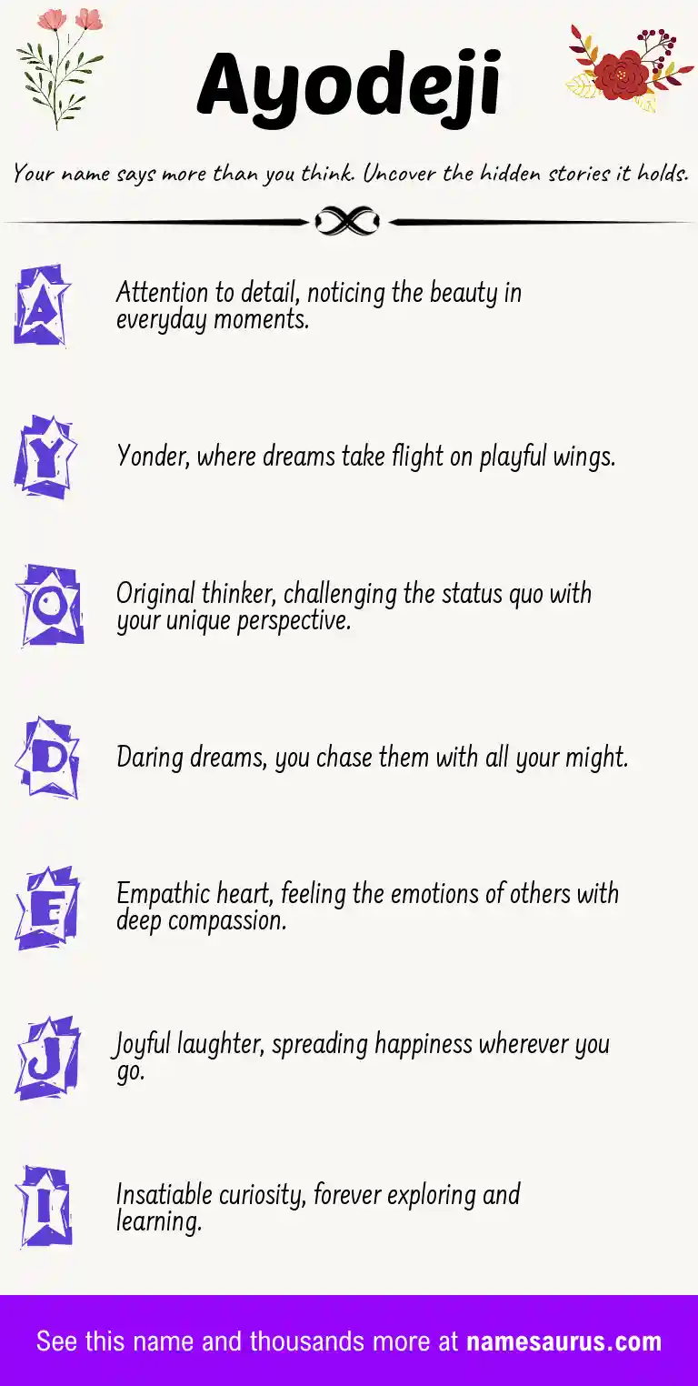 Acrostic poem about Ayodeji.