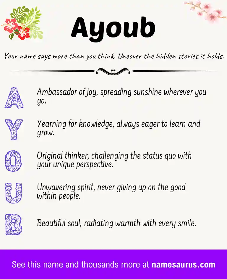 Acrostic poem about Ayoub.