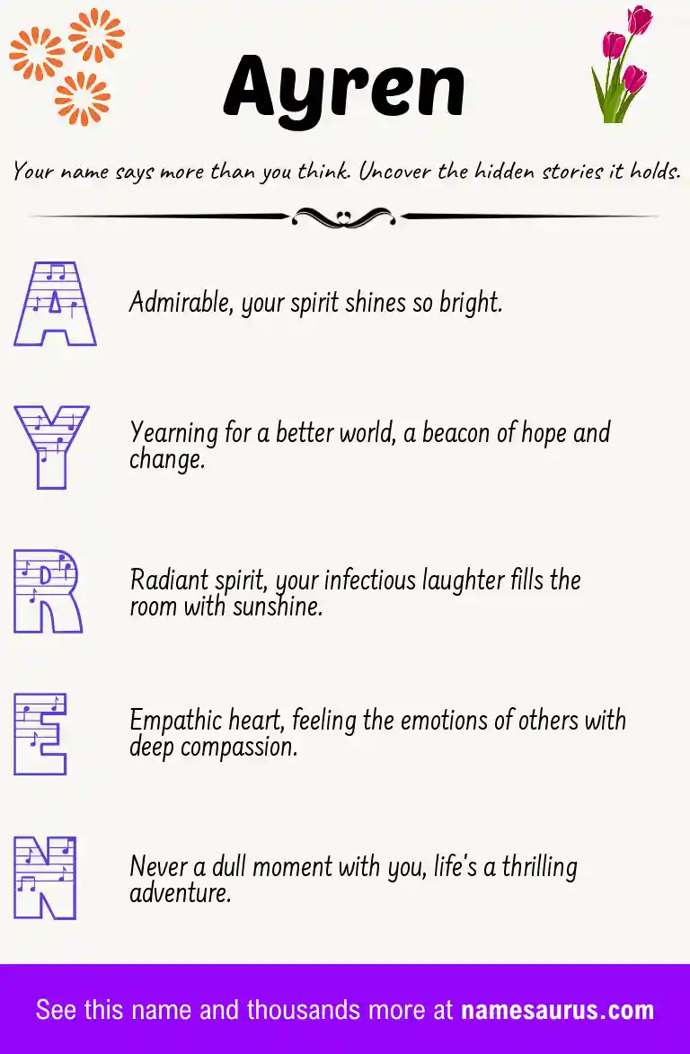 Acrostic poem about Ayren.