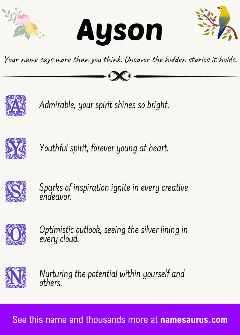 Acrostic poem about Ayson.