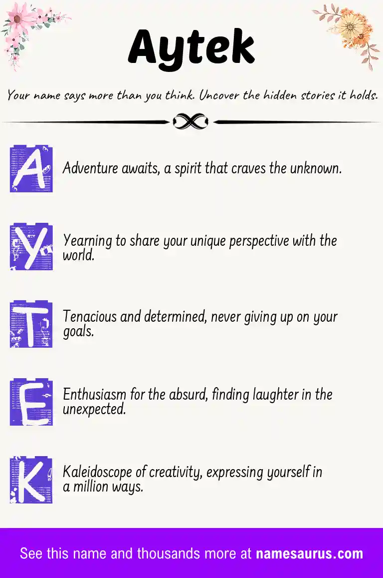 Acrostic poem about Aytek.