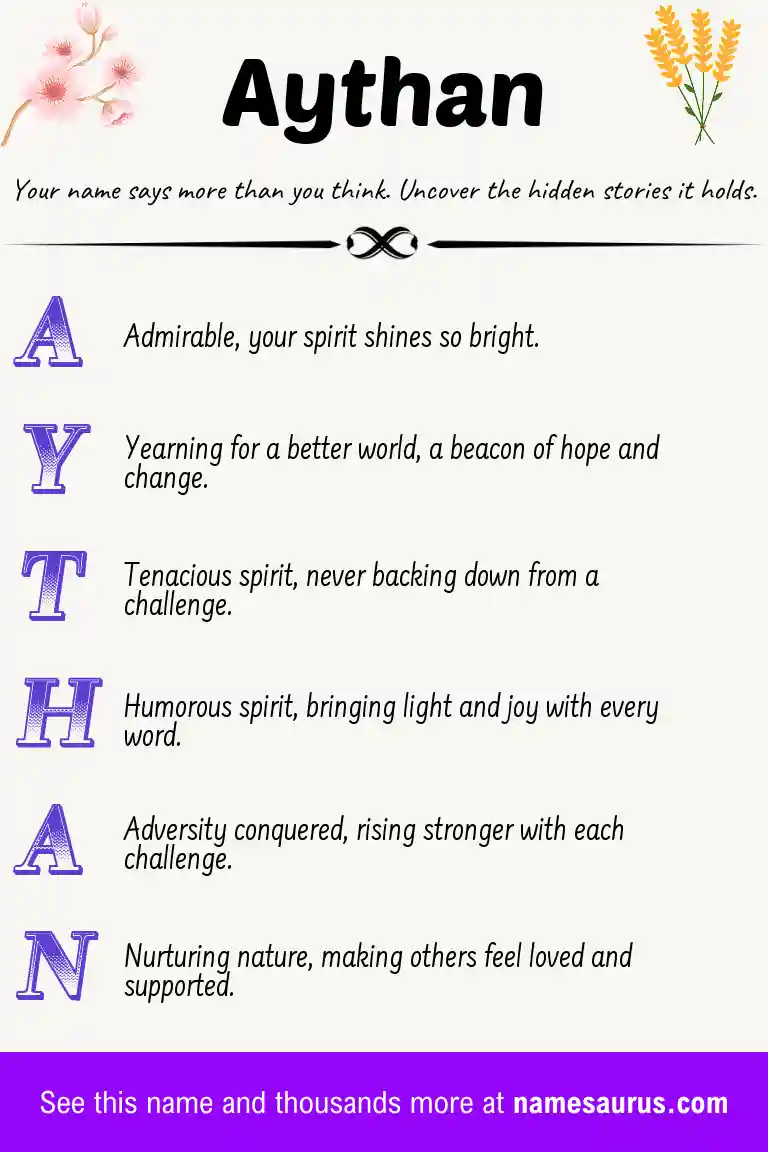 Acrostic poem about Aythan.