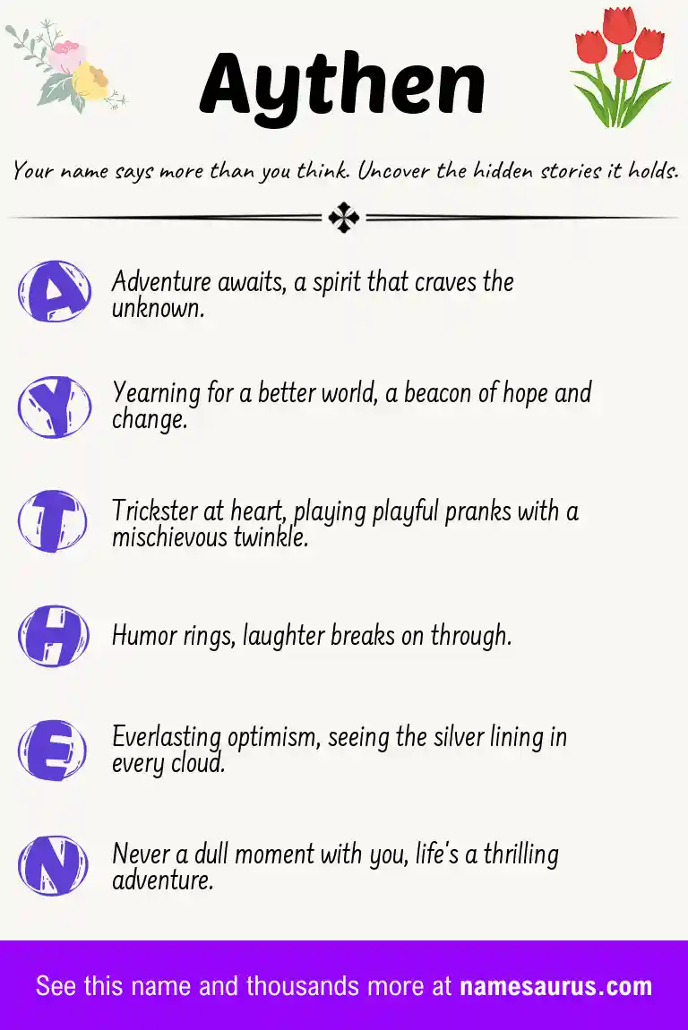 Acrostic poem about Aythen.