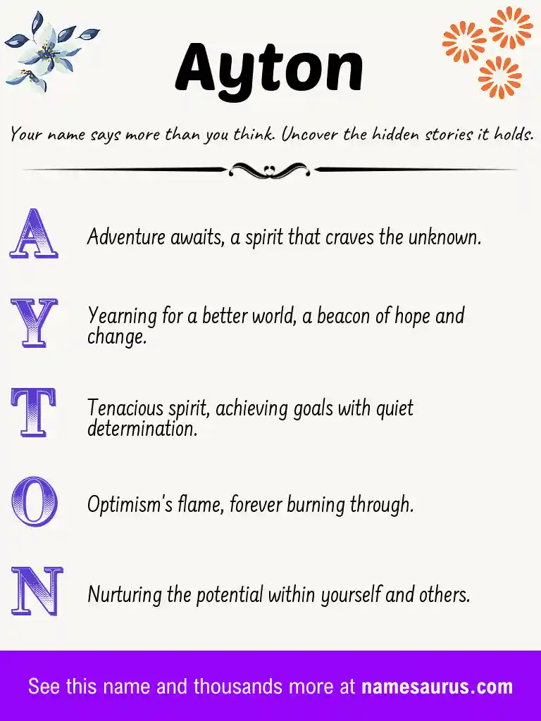 Acrostic poem about Ayton.