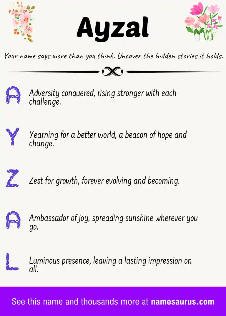Acrostic poem about Ayzal.
