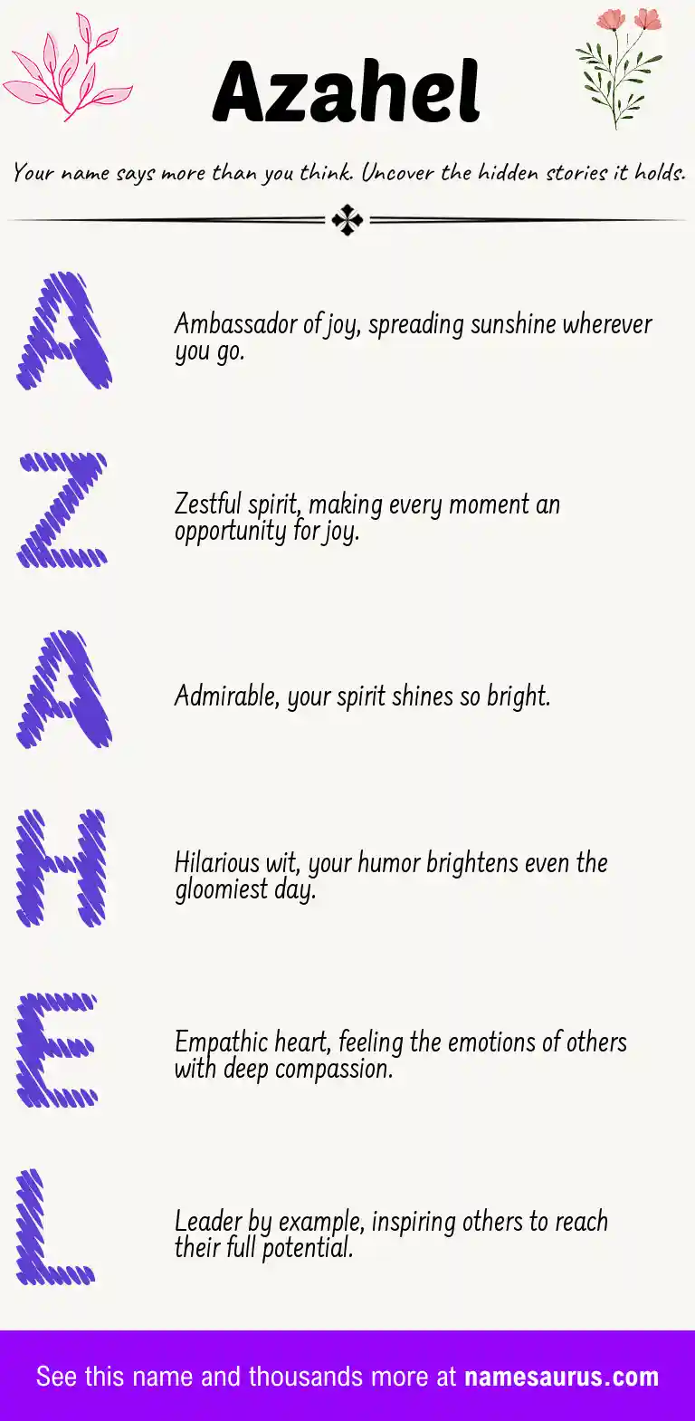 Acrostic poem about Azahel.